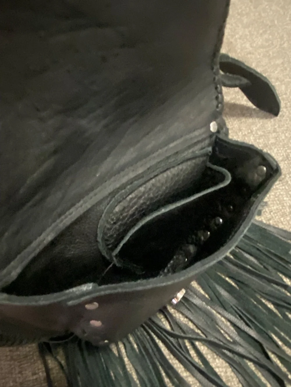 Antique Black Beaded Concho Holster Belt Bag- Tribe America- 